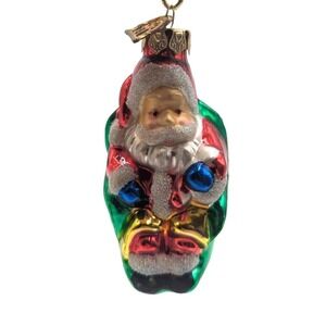 Thomas Pacconi Blown Glass Christmas Ornament Santa Clause